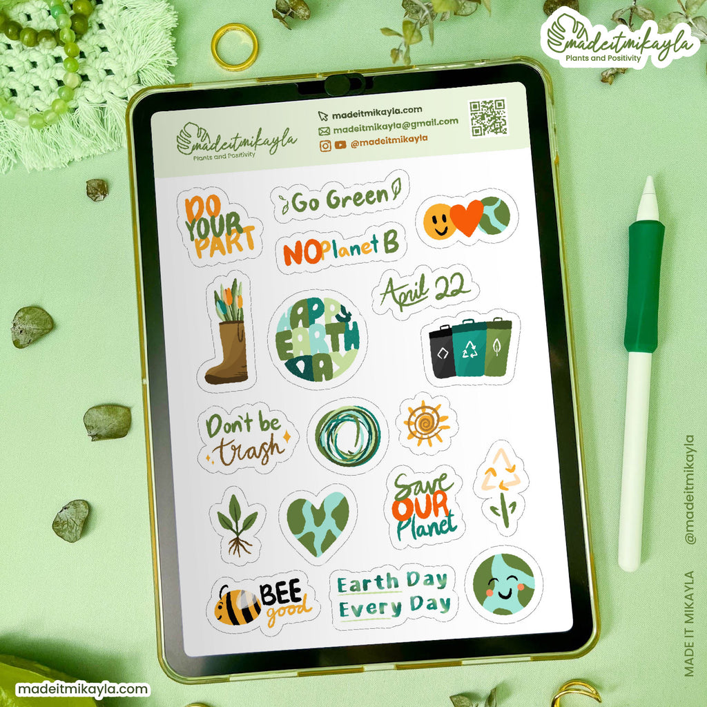 Everyday Earth Day Digital Stickers | MadeItMikayla