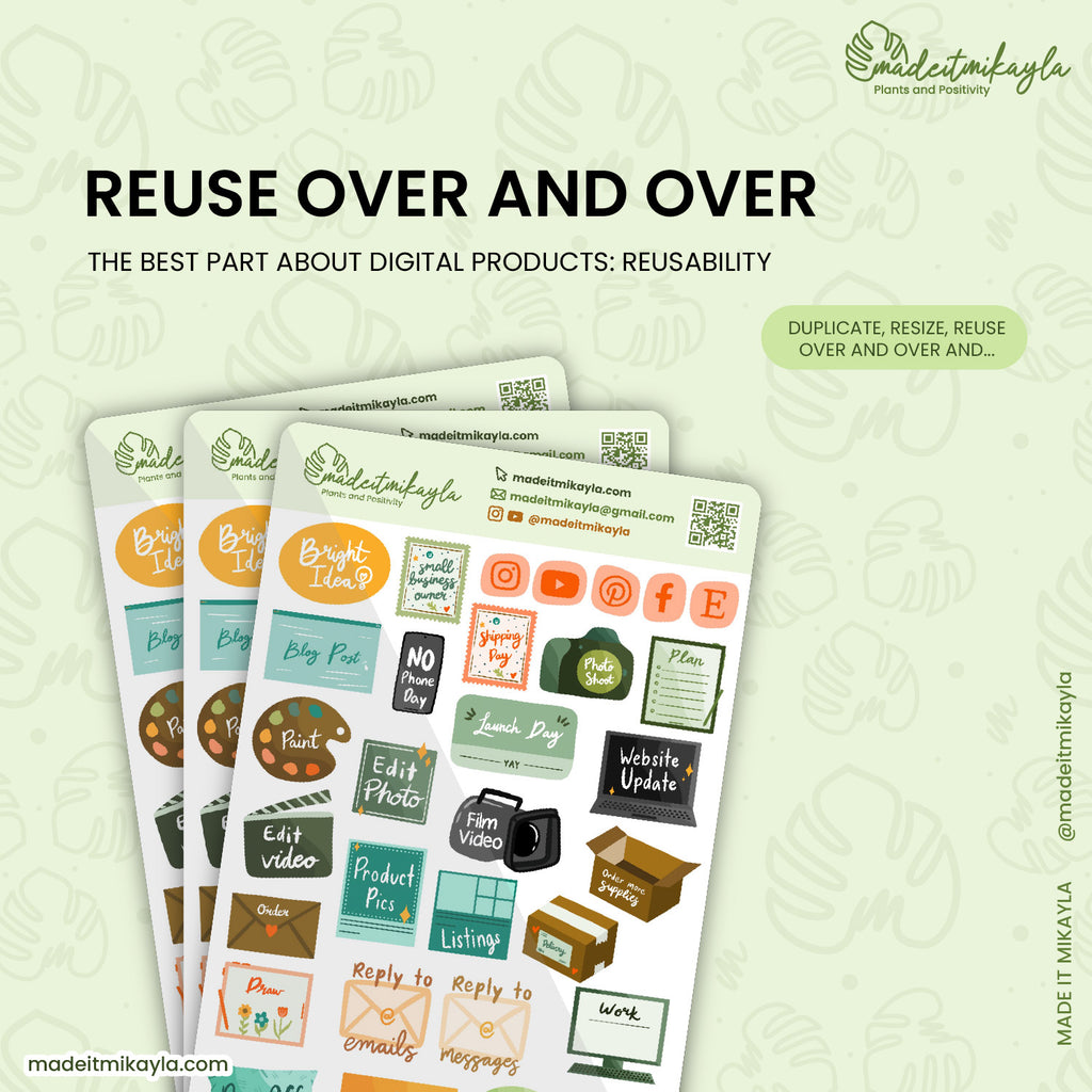 Everyday Small Business Digital Stickers | MadeItMikayla