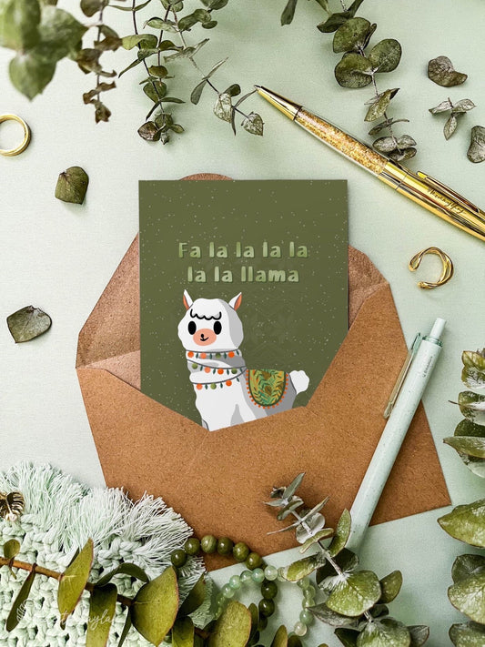 Fa La La Llama Greeting Card | MadeItMikayla