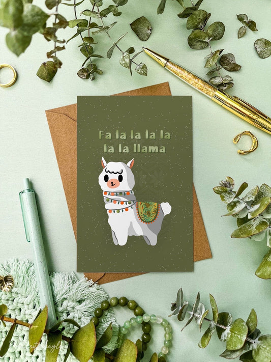 Fa La La Llama Greeting Card | MadeItMikayla