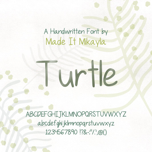 Turtle Font | MadeItMikayla
