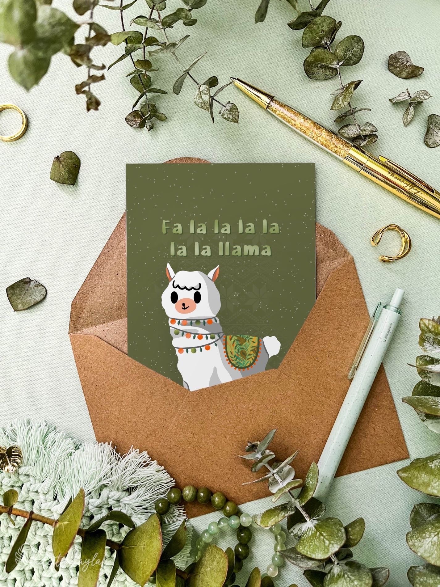 Fa La La Llama Greeting Card