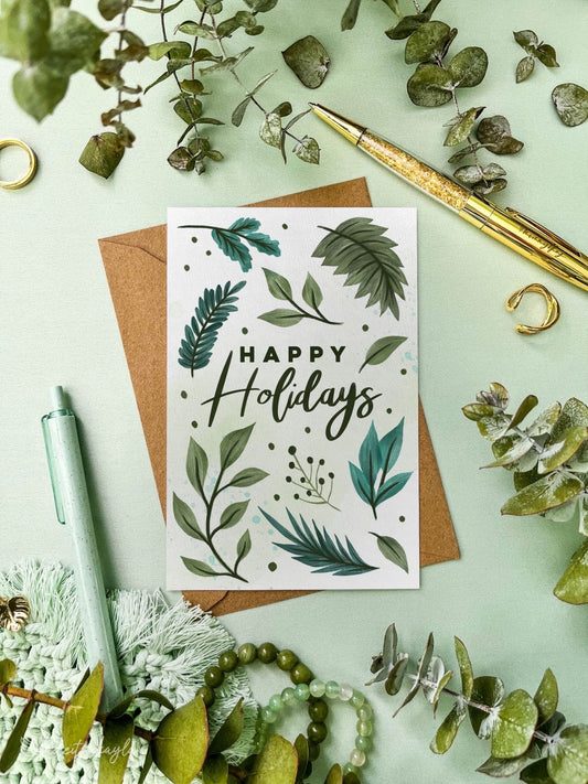 Happy Holidays Foliage Greeting Card
