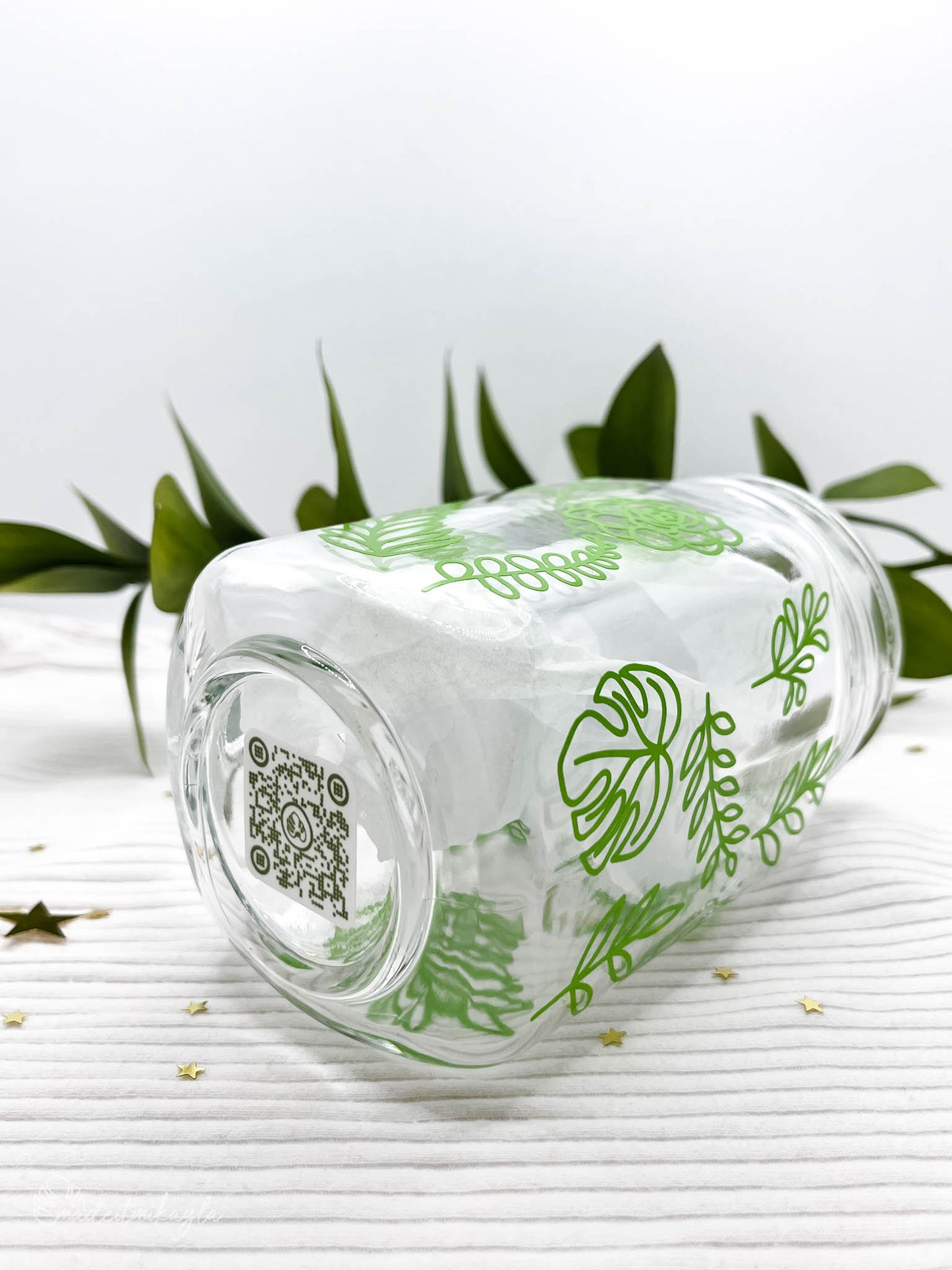 Plant Pattern Glass Mug