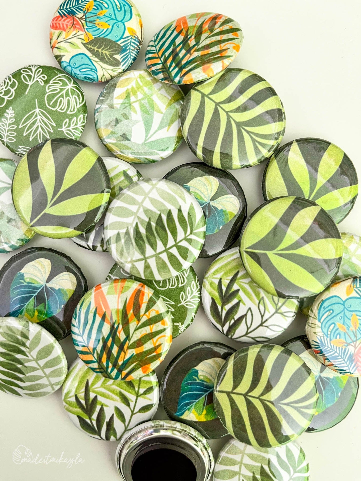 Greenery Trio Unfilled Button Magnet