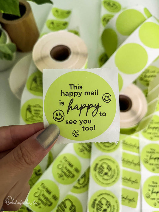 This Happy Mail is Happy to See You Too Packaging Stickers
