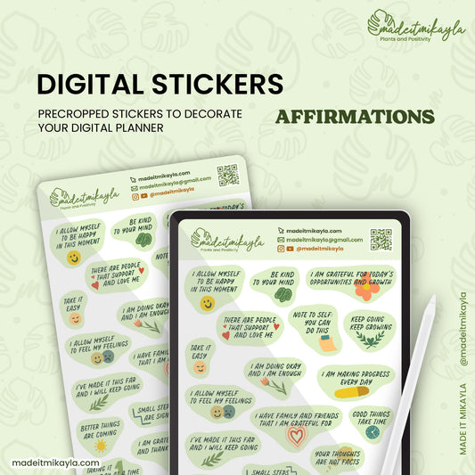Affirmations Digital Stickers | MadeItMikayla