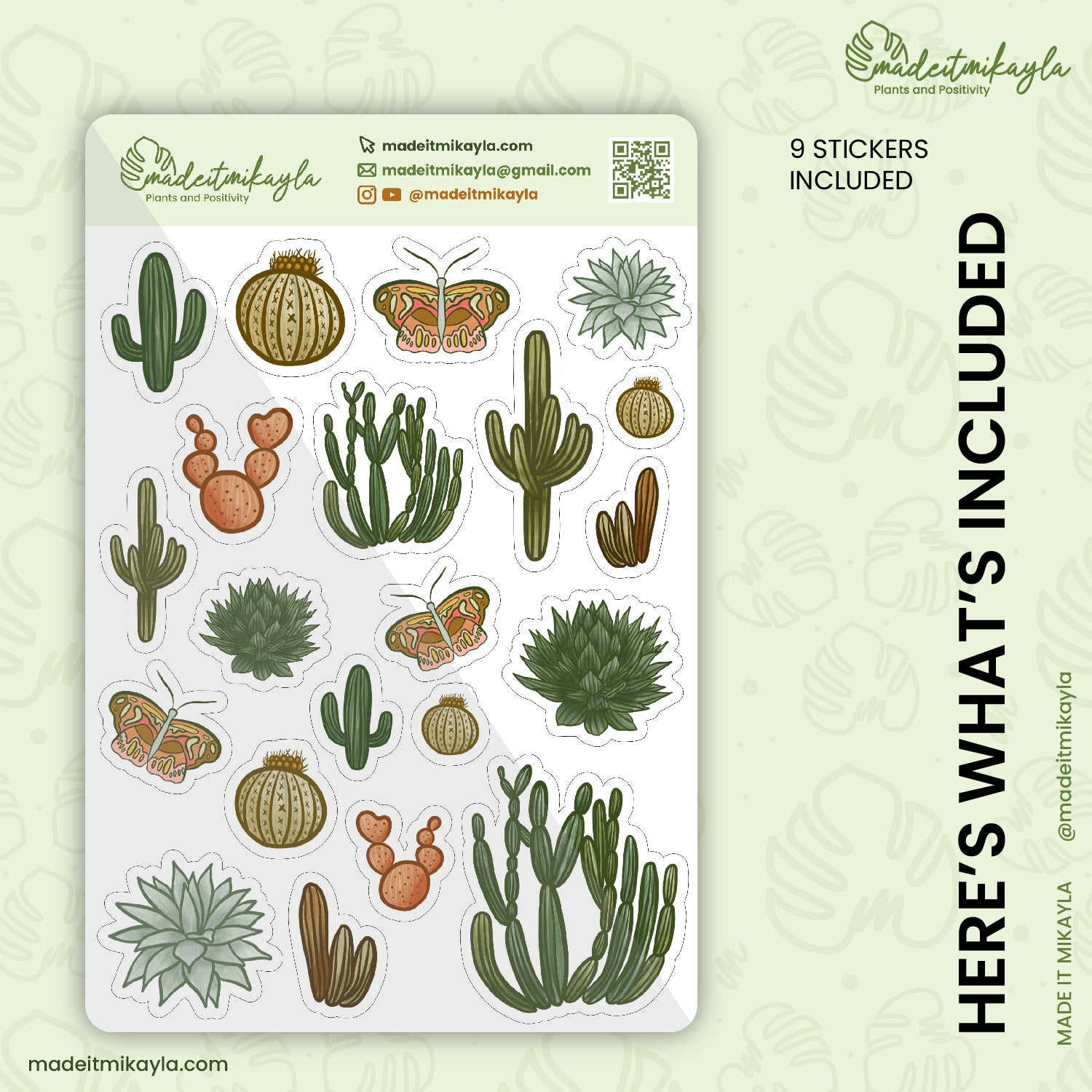 Cactus Garden Digital Stickers | MadeItMikayla