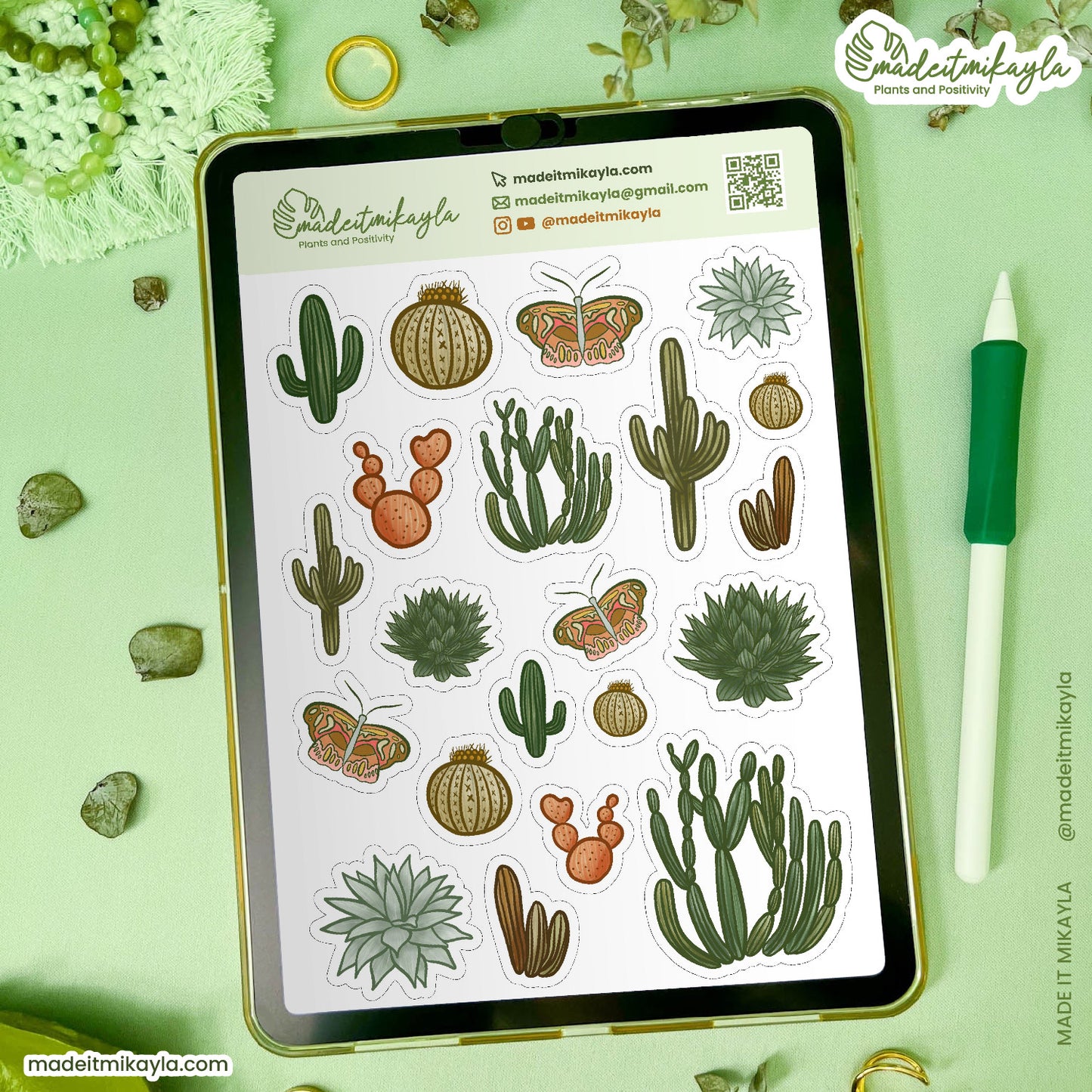 Cactus Garden Digital Stickers | MadeItMikayla