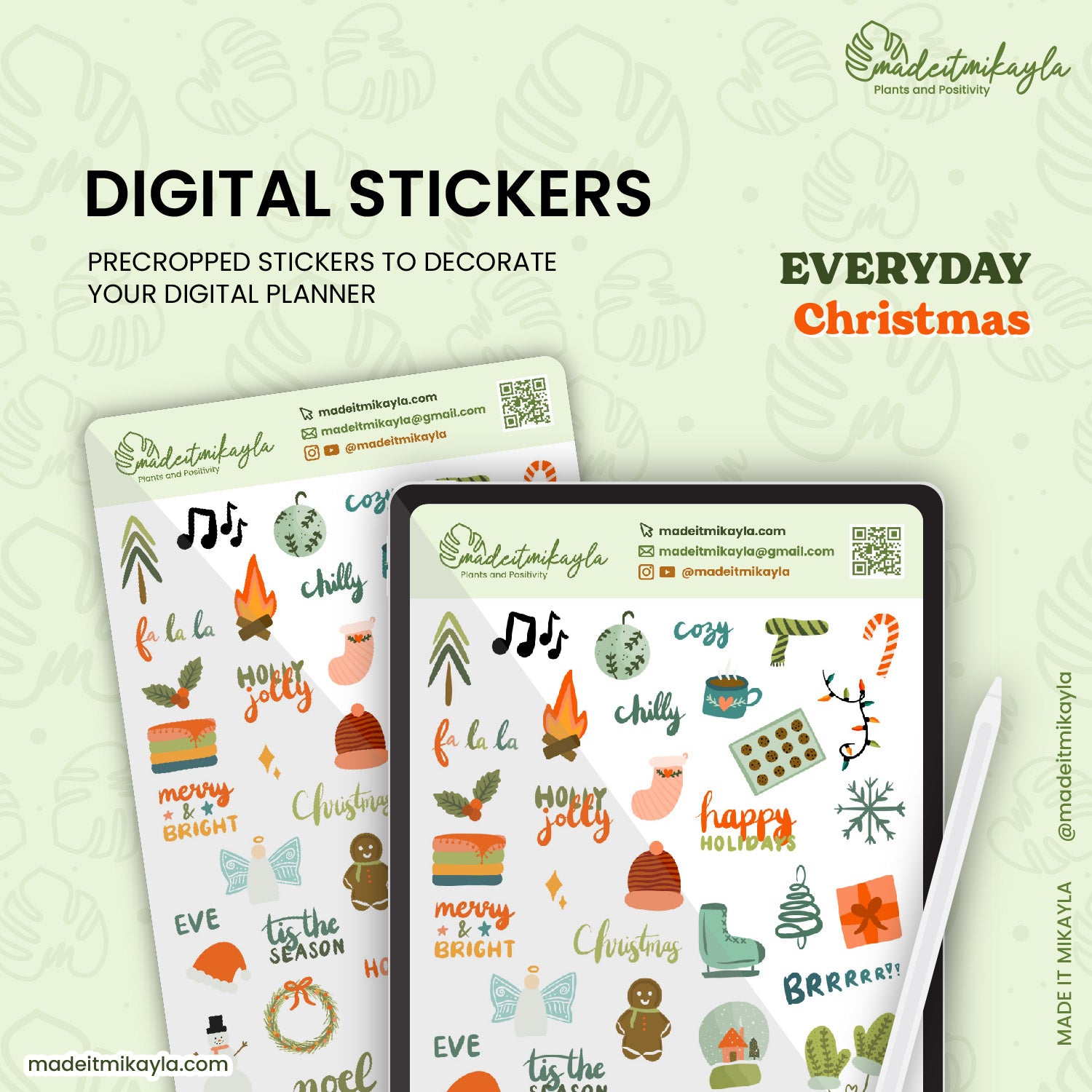 Everyday Christmas Digital Stickers | MadeItMikayla