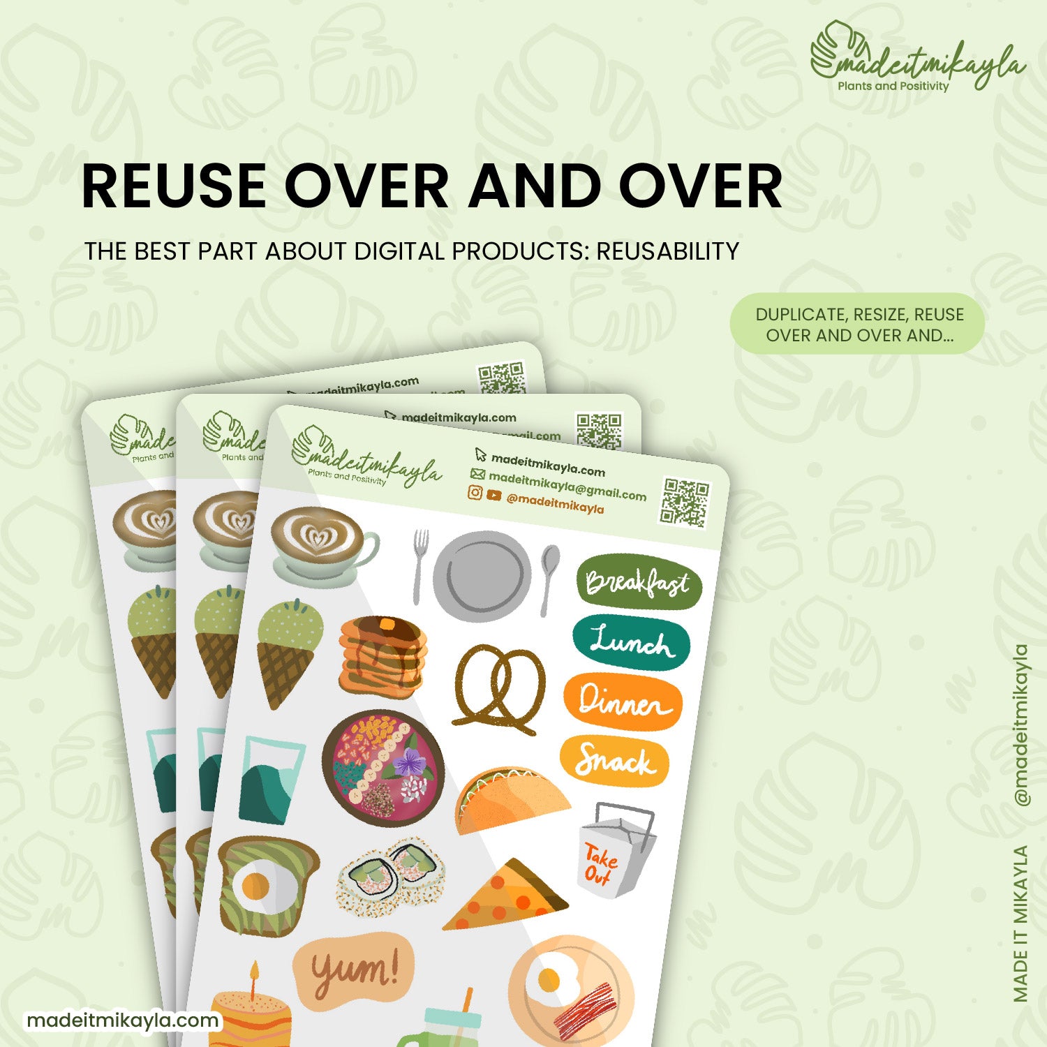 Everyday Food Digital Stickers | MadeItMikayla