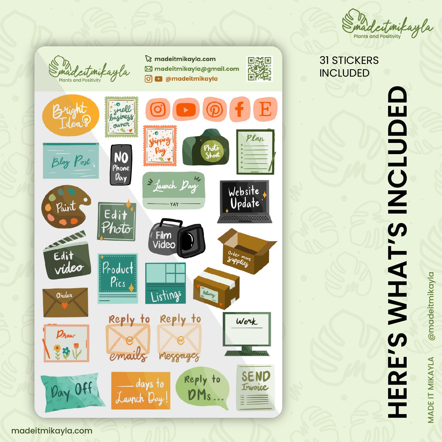 Everyday Small Business Digital Stickers | MadeItMikayla