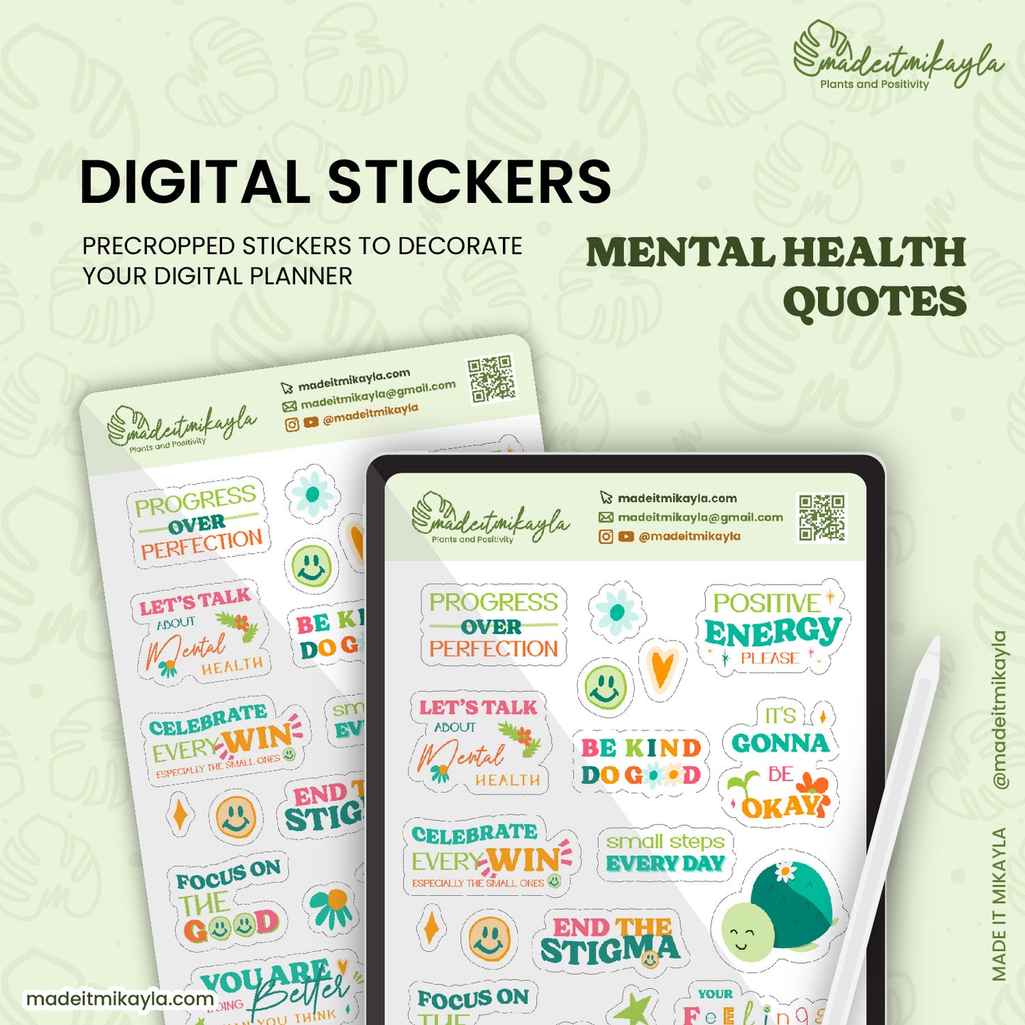 Mental Health Quotes Digital Stickers | MadeItMikayla