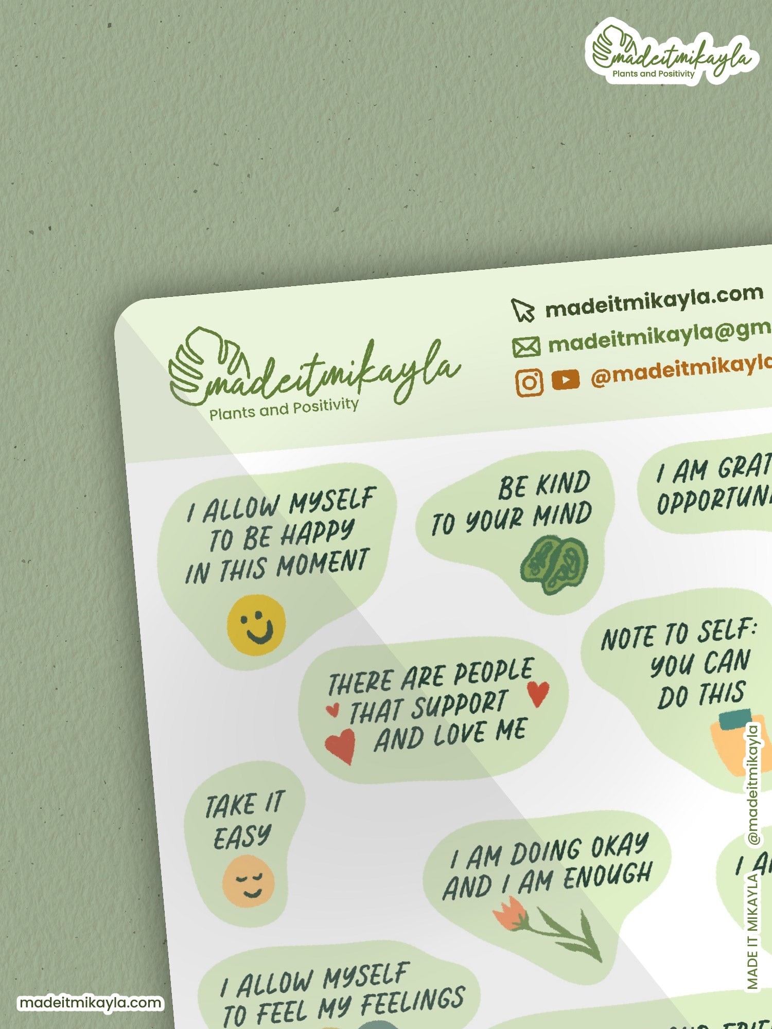 Affirmations Sticker Sheet | MadeItMikayla