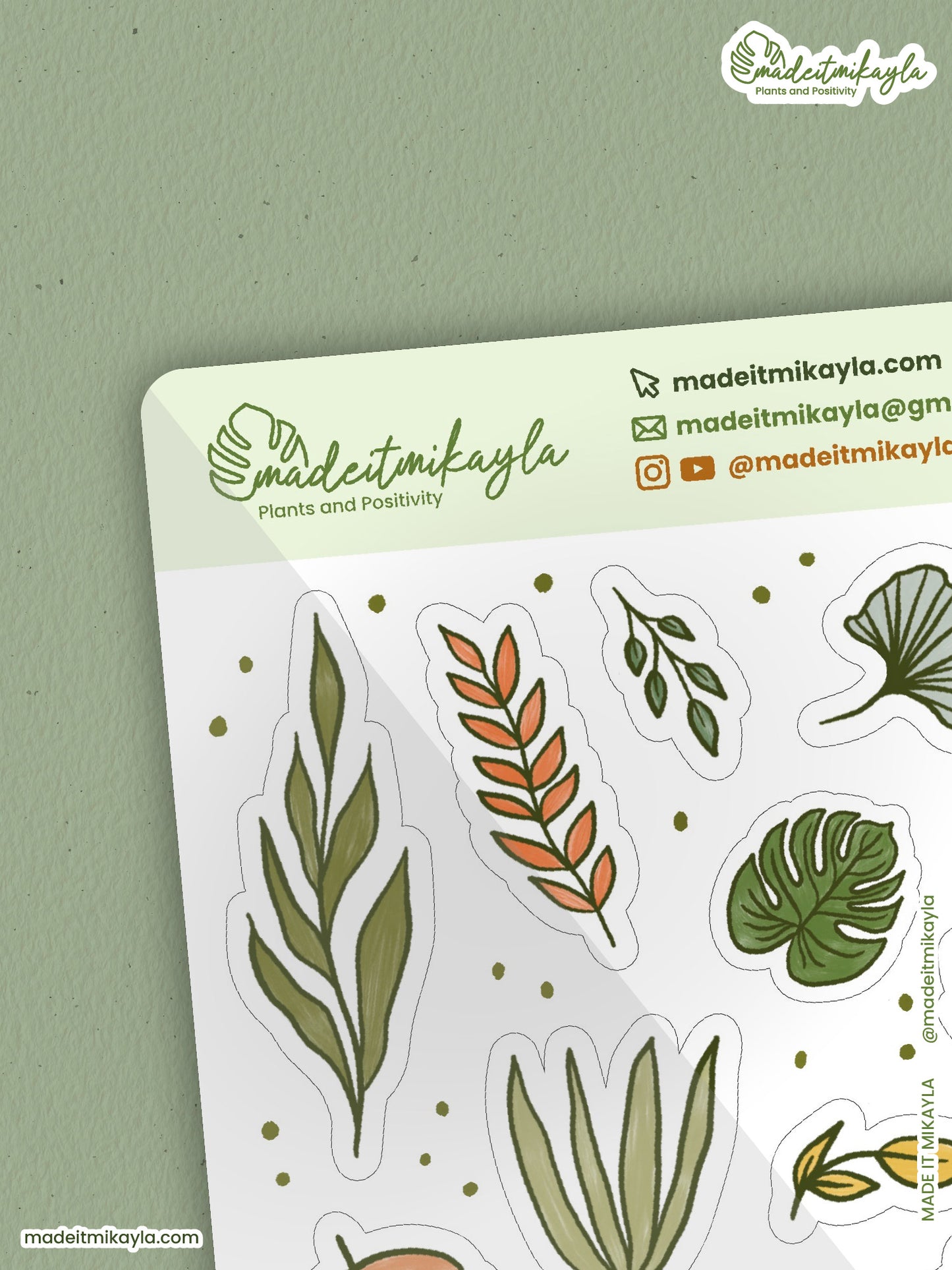 Botanical Foliage Sticker Sheet | MadeItMikayla
