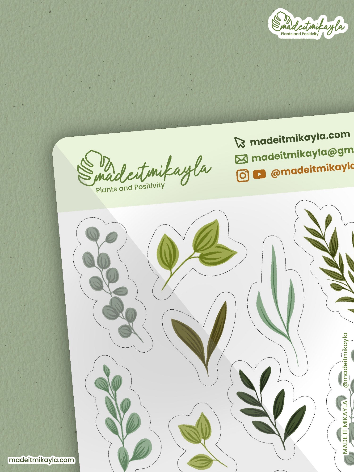 Delicate Greenery Sticker Sheet | MadeItMikayla