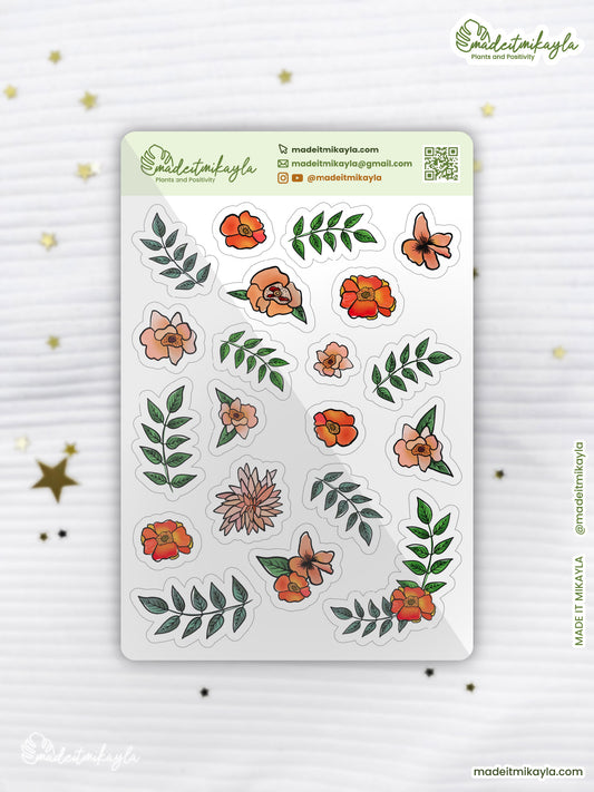 Gouache Florals Sticker Sheet | MadeItMikayla