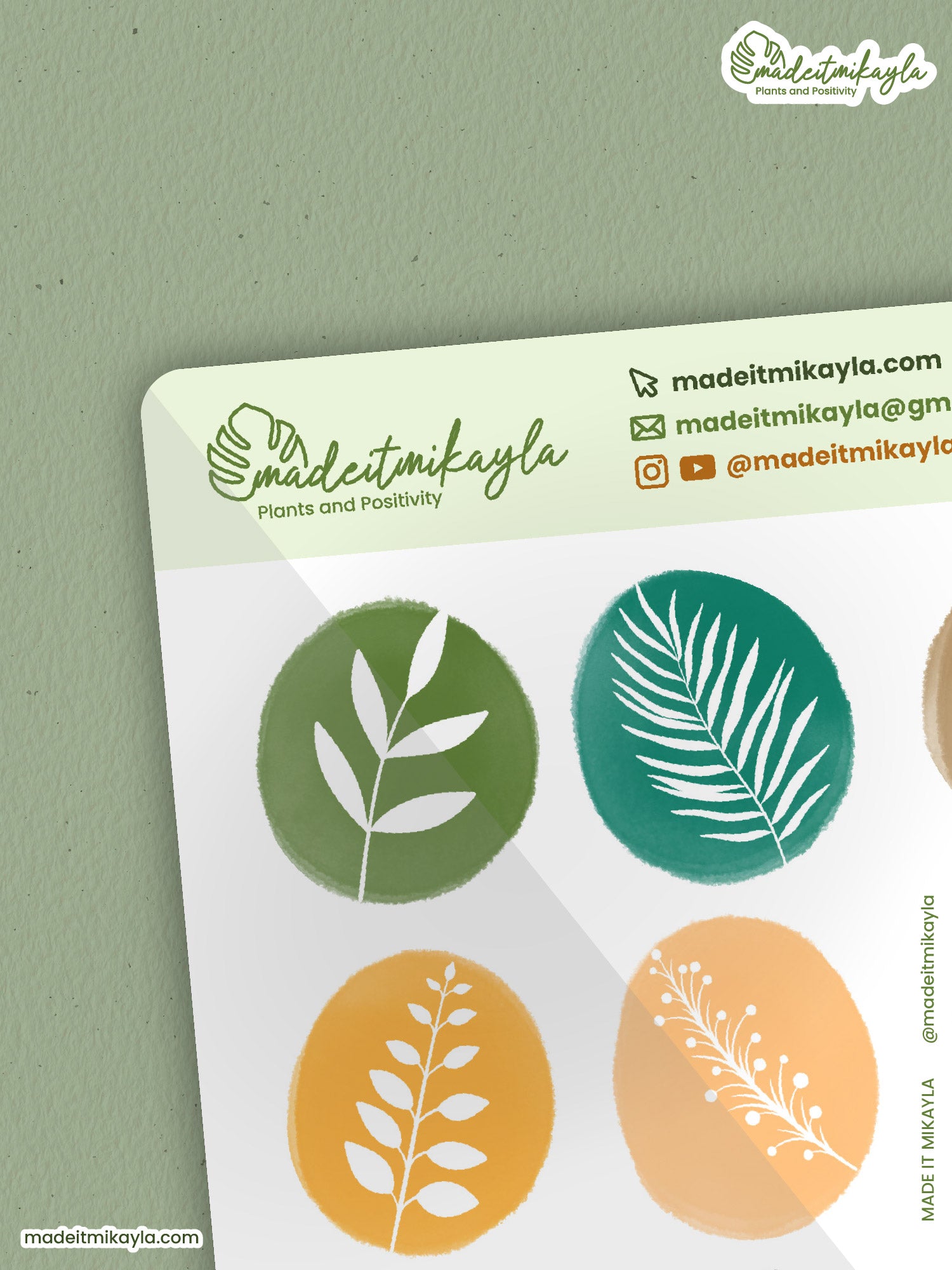 Leaf Doodles Sticker Sheet | MadeItMikayla