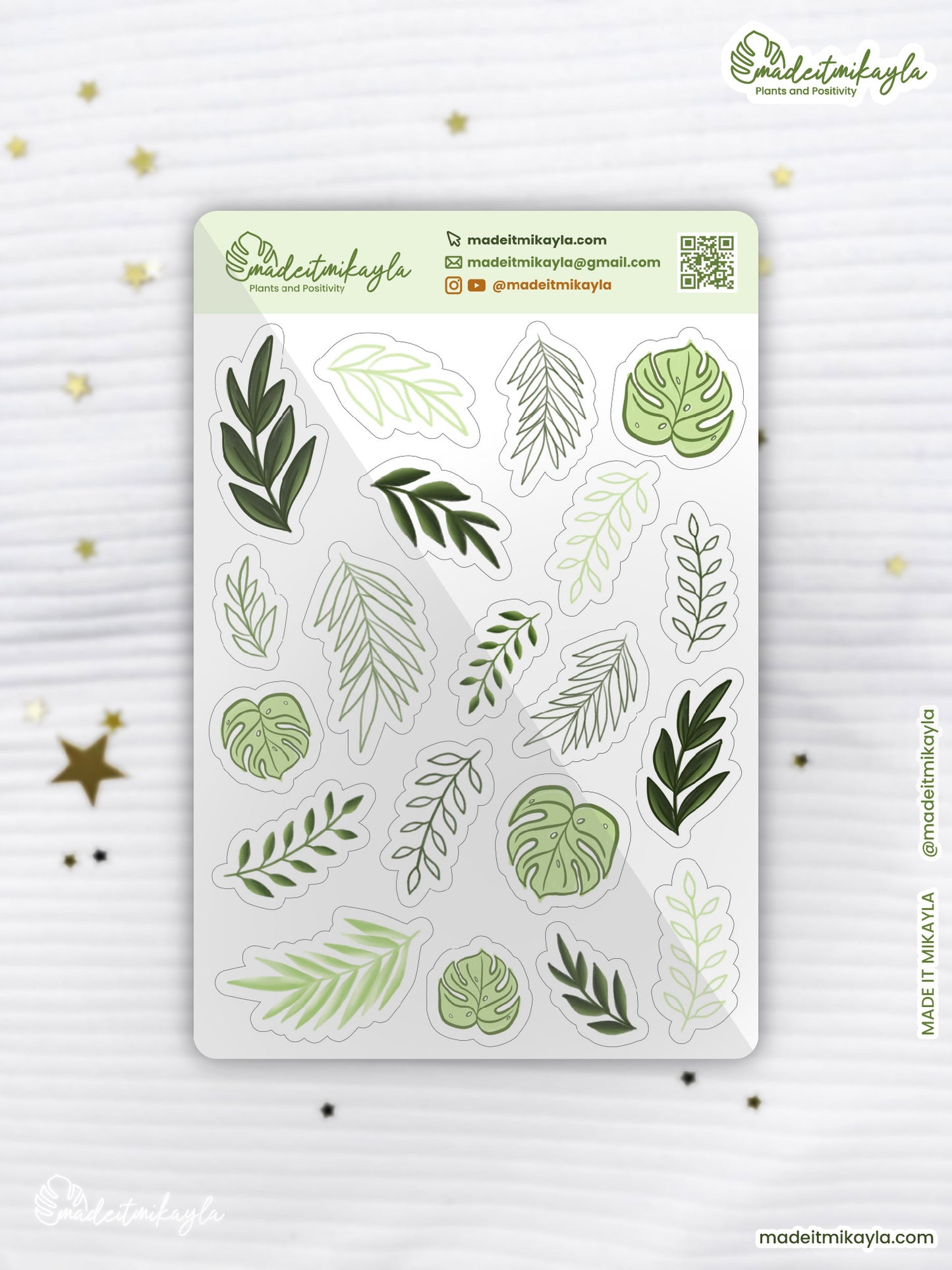 Mixed Greenery Sticker Sheet | MadeItMikayla