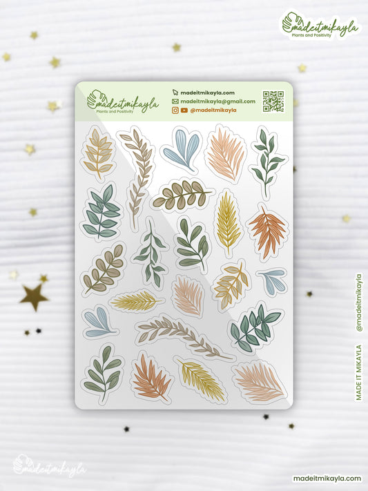 Pastel Foliage Sticker Sheet | MadeItMikayla