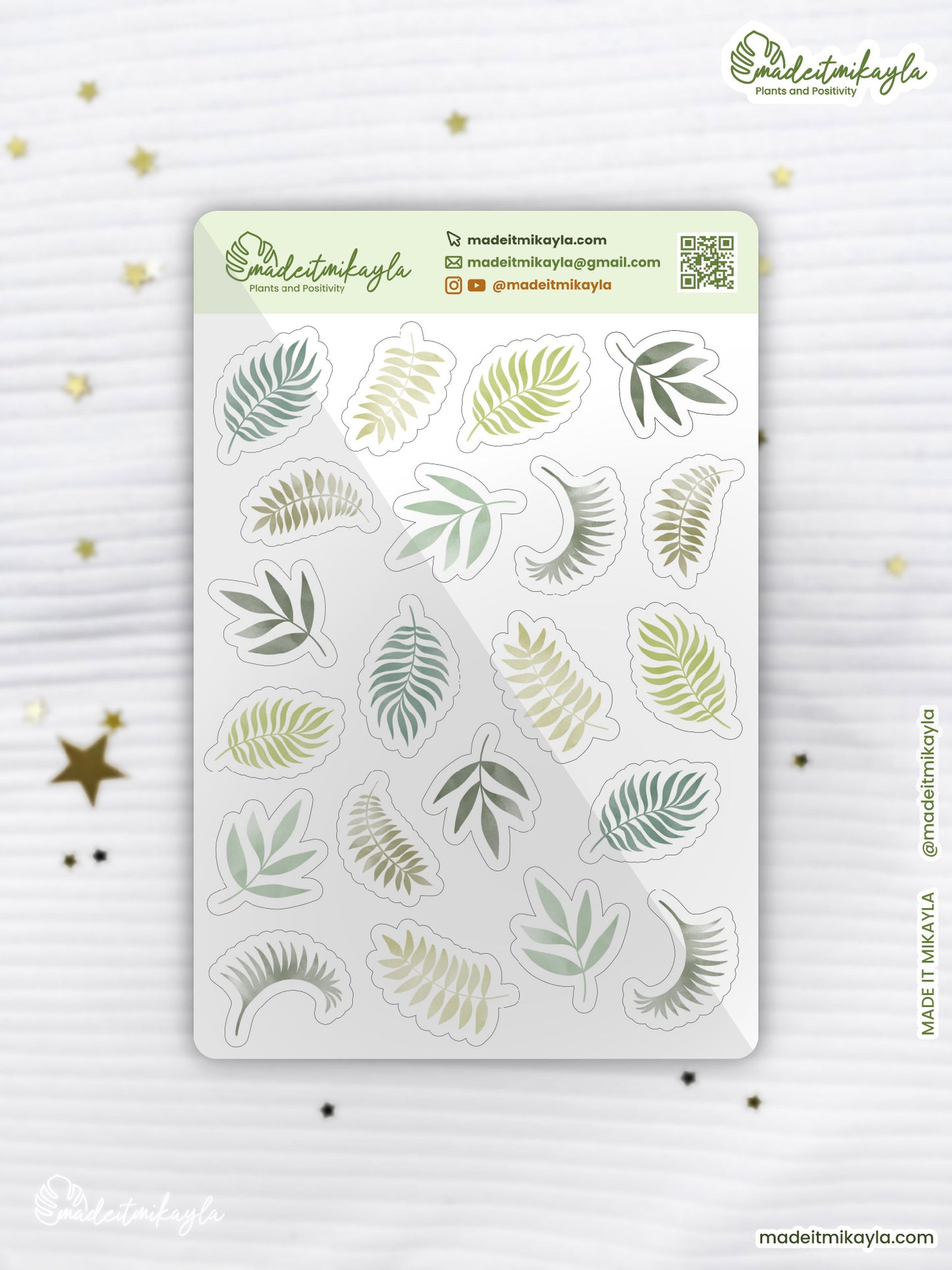 Watercolor Leaves Sticker Sheet | MadeItMikayla