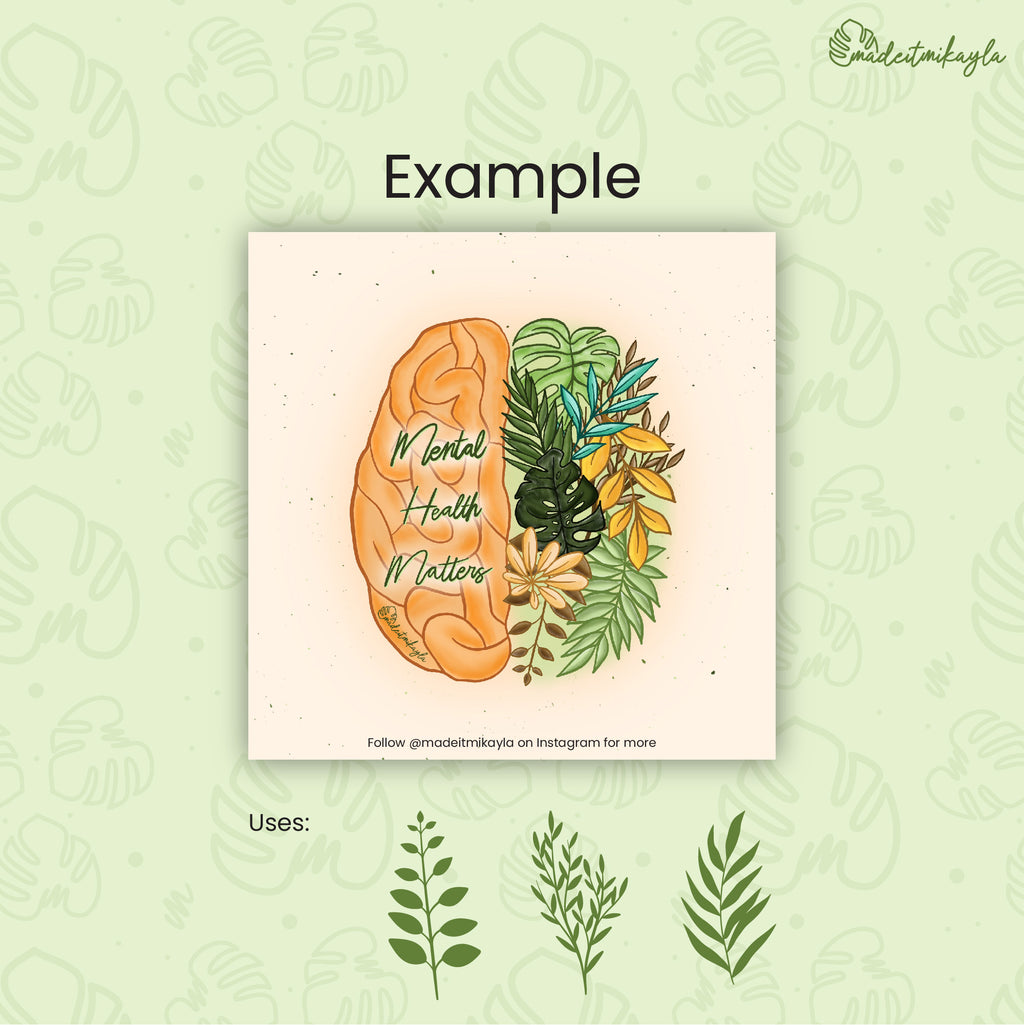 Leaves and Flowers Procreate Brush Set | MadeItMikayla