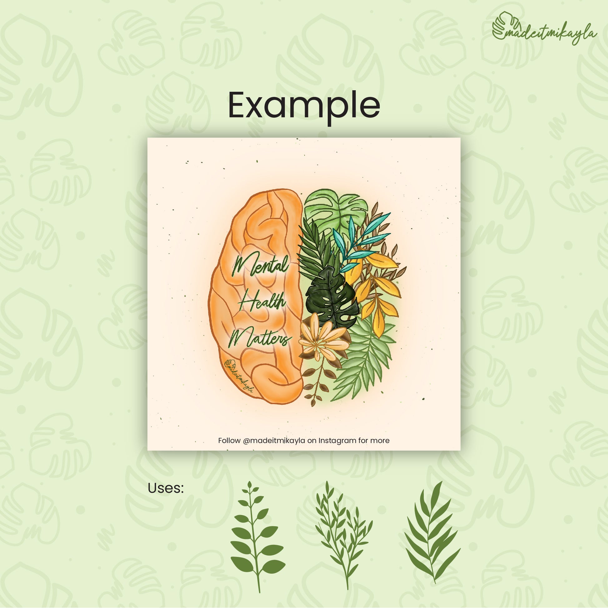 Leaves and Flowers Procreate Brush Set | MadeItMikayla