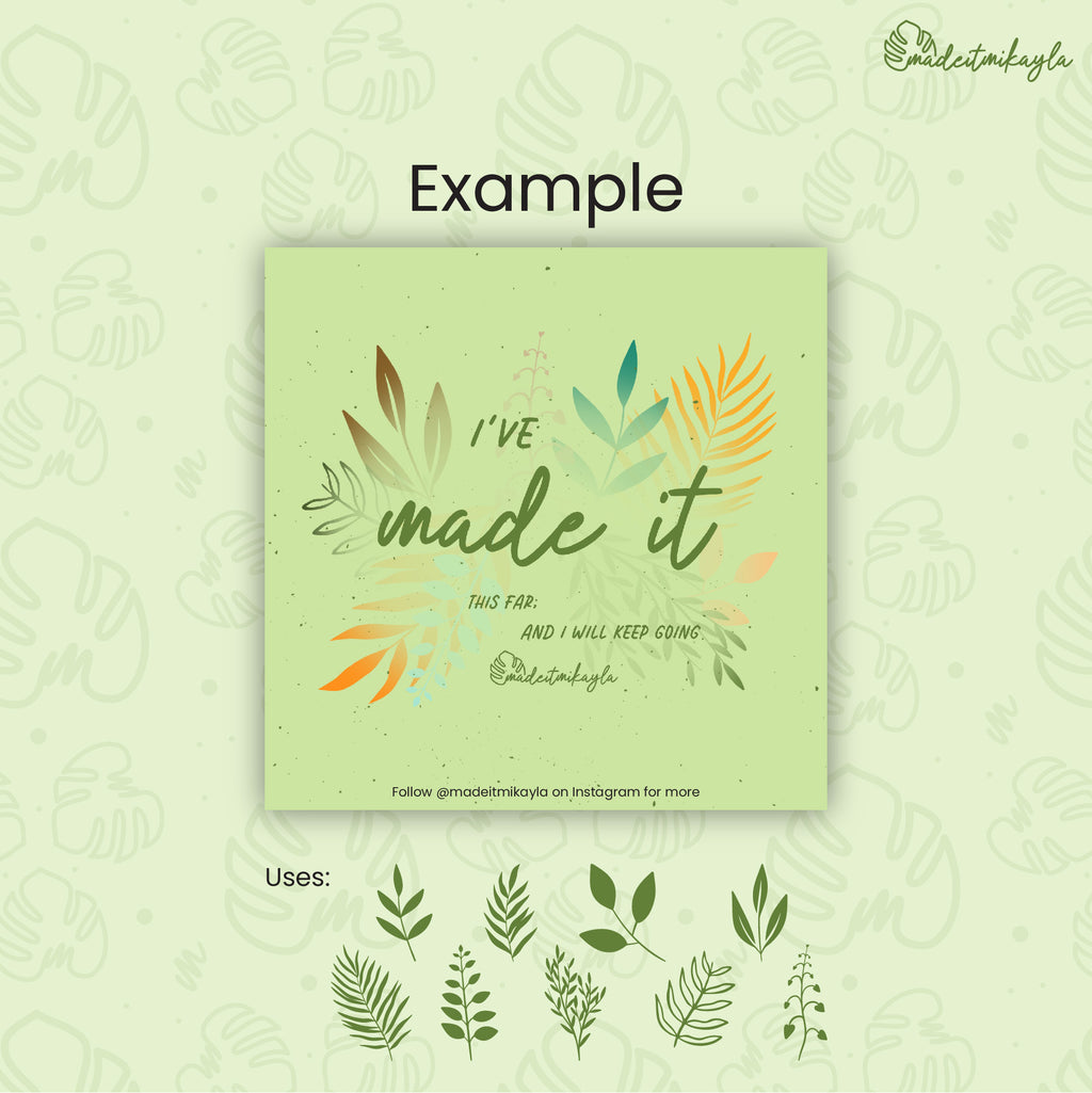 Leaves and Flowers Procreate Brush Set | MadeItMikayla