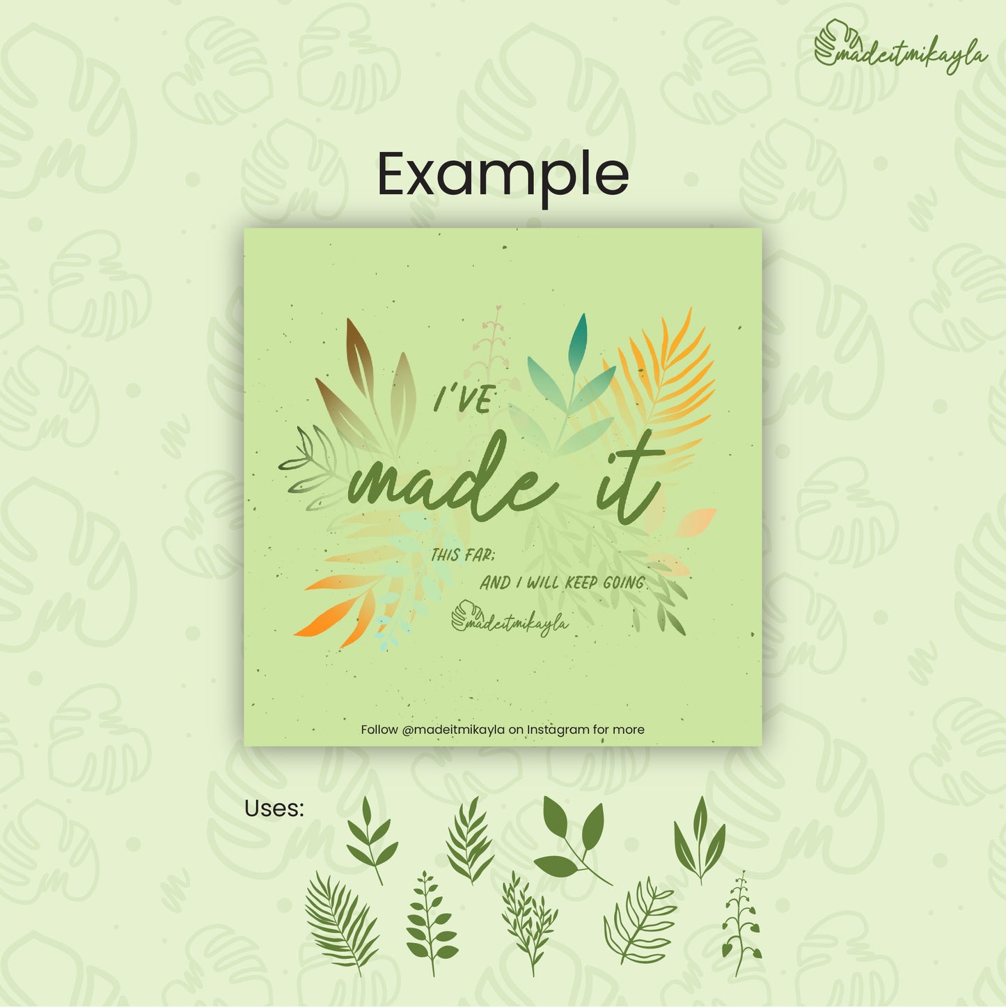 Leaves and Flowers Procreate Brush Set | MadeItMikayla