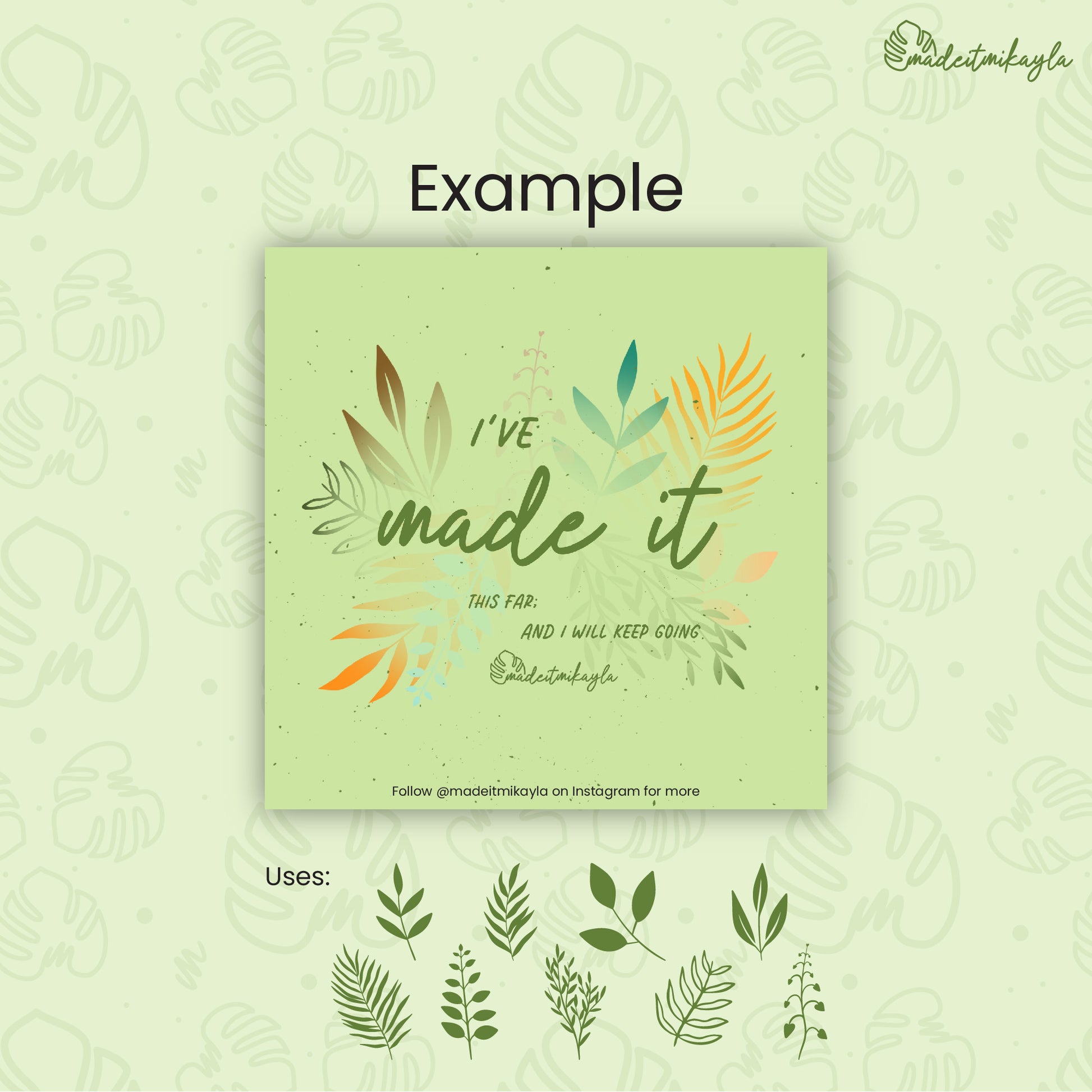 Leaves and Flowers Procreate Brush Set | MadeItMikayla