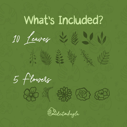 Leaves and Flowers Procreate Brush Set | MadeItMikayla