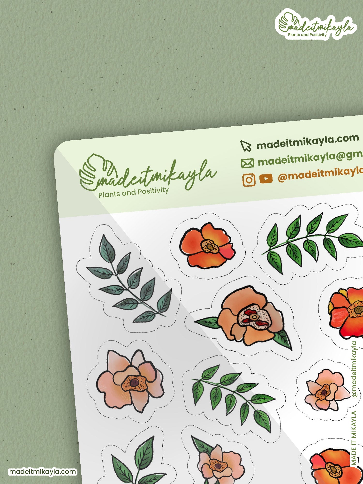 Gouache Florals Sticker Sheet | MadeItMikayla