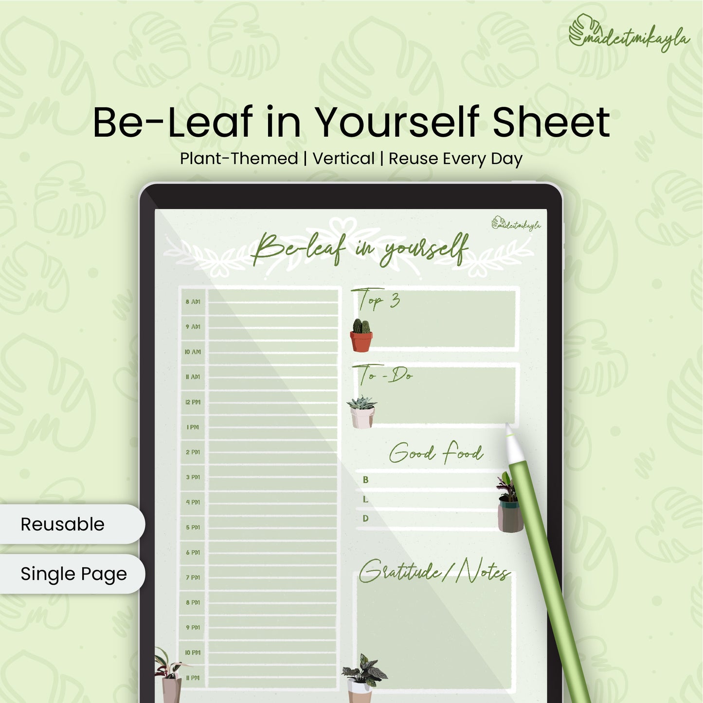 Be-Leaf in Yourself Digital Sheet